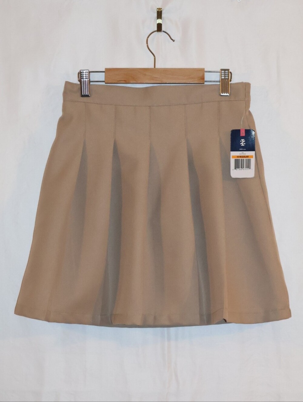 Izod Girls' Khaki School Approved Uniform Pleated Skort.